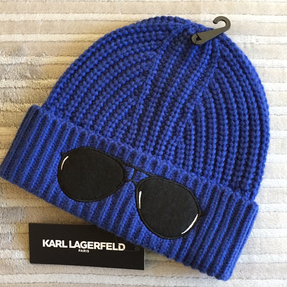 Karl Lagerfeld Paris Blue Beanie/New